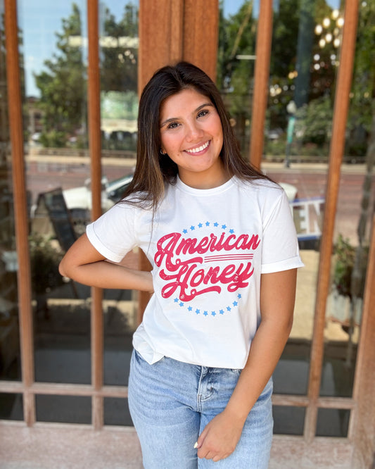 Top | Tee White American Honey Graphic