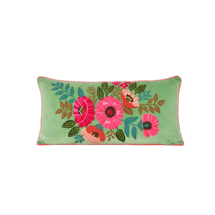 Velvet floral pillow best sale