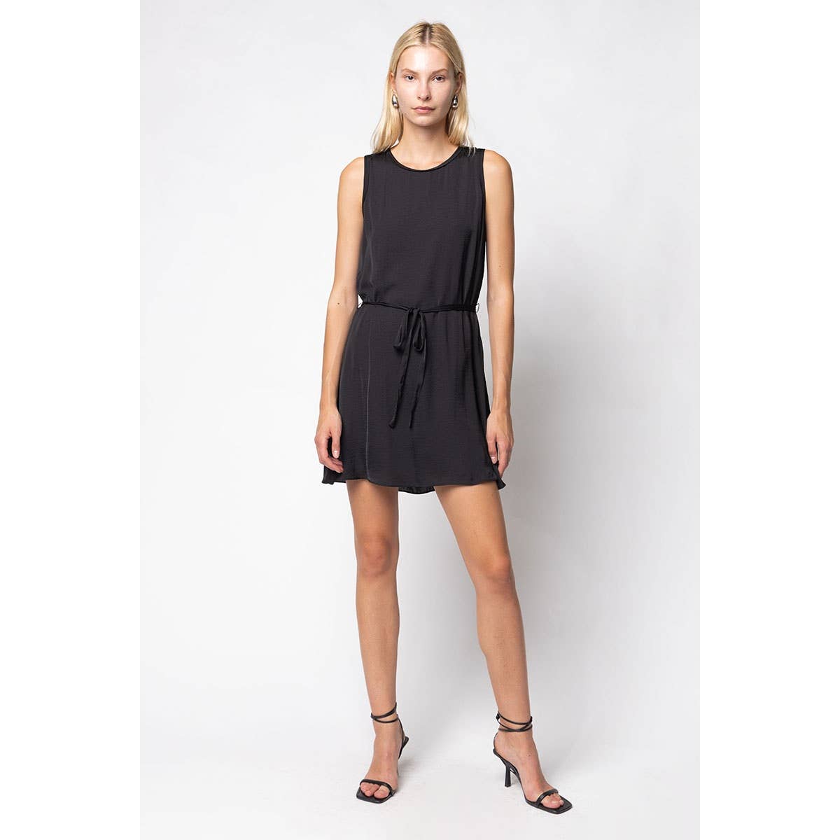 Dress | Mini Black Sleeveless With Belt