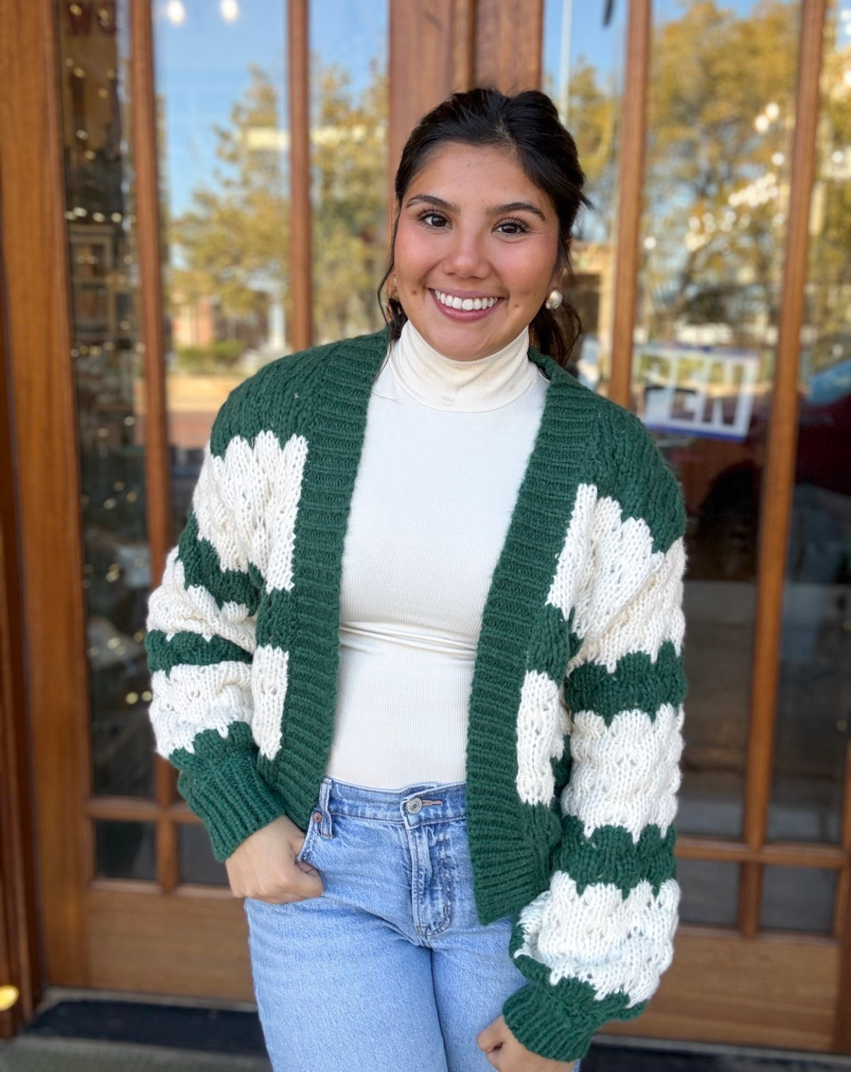 Tops | Cardigan Oversized Scallop Pattern Knit