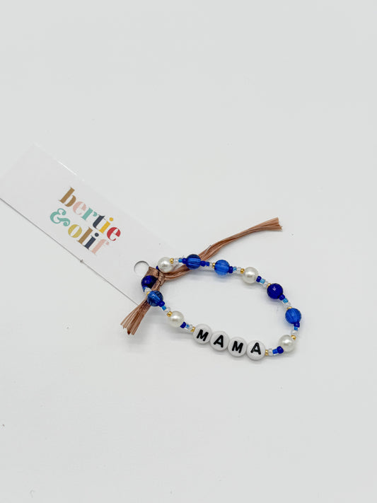 Jewelry | Bracelet Mama Blue Beaded White Pearls