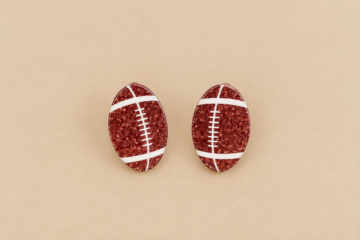 Earrings - Football Studs