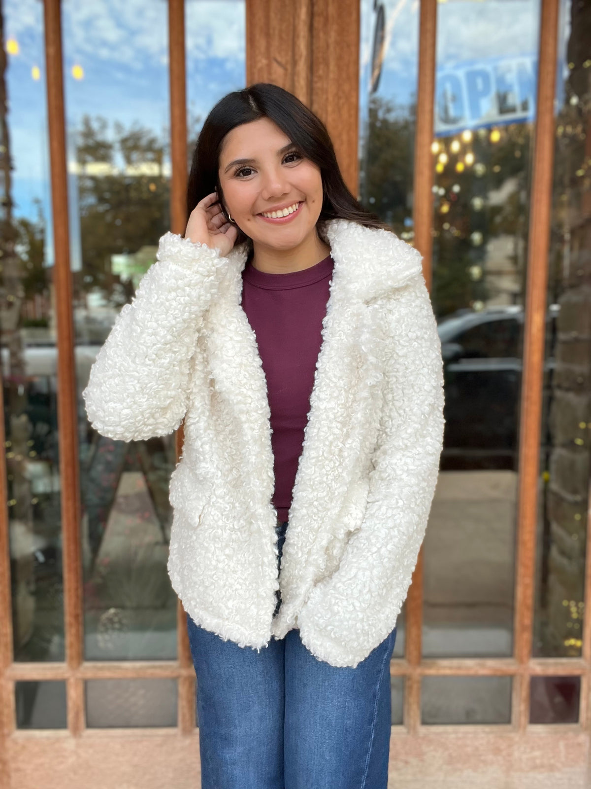 Jacket | Cream Curls of Softness Jacket