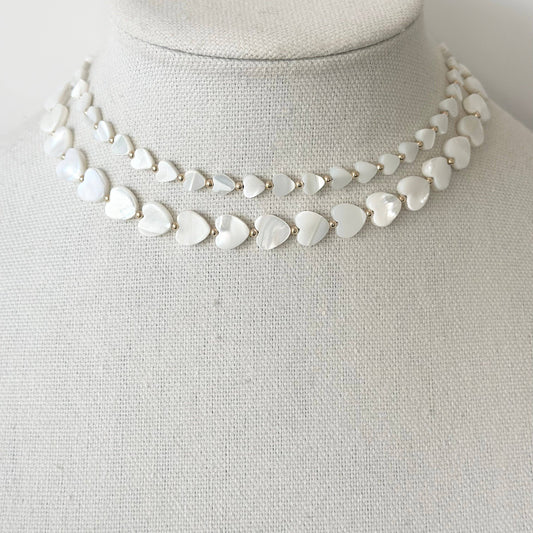 Necklace - Pippa Heart White