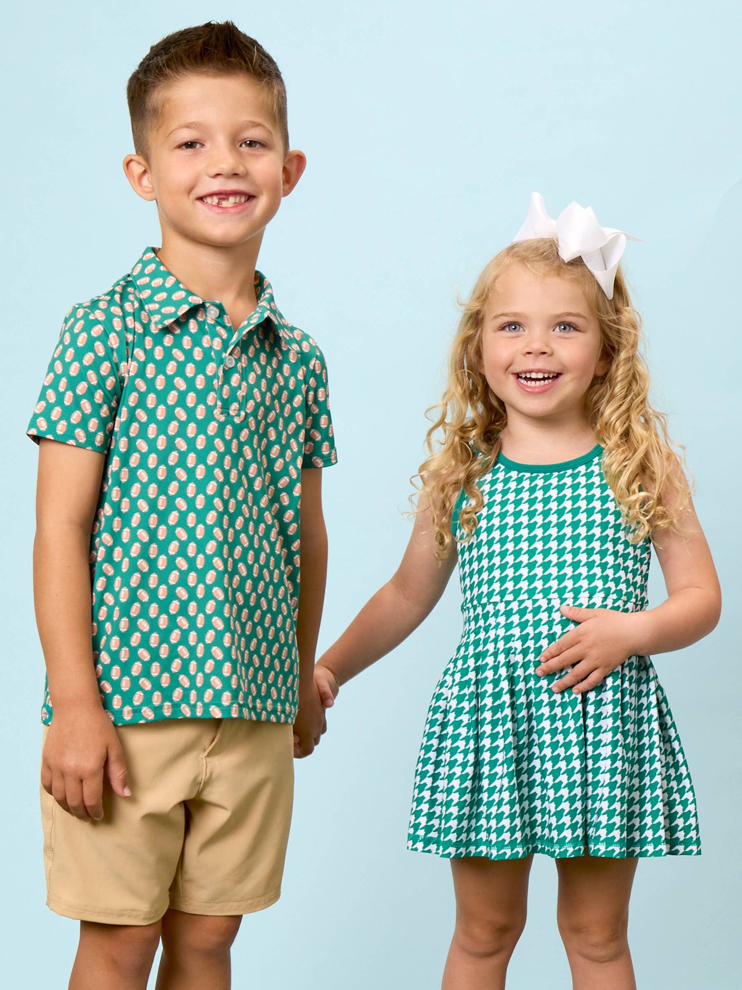Shirt - Boys Varsity Green Football Polo