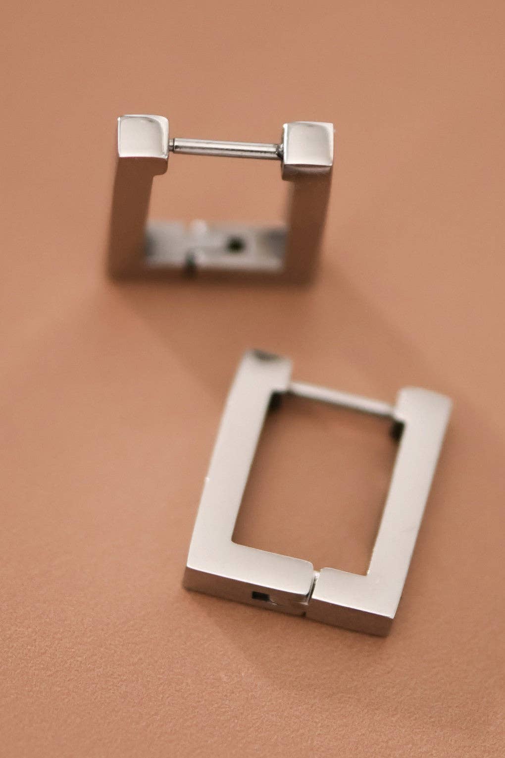 Earrings - Silver Square Hoop