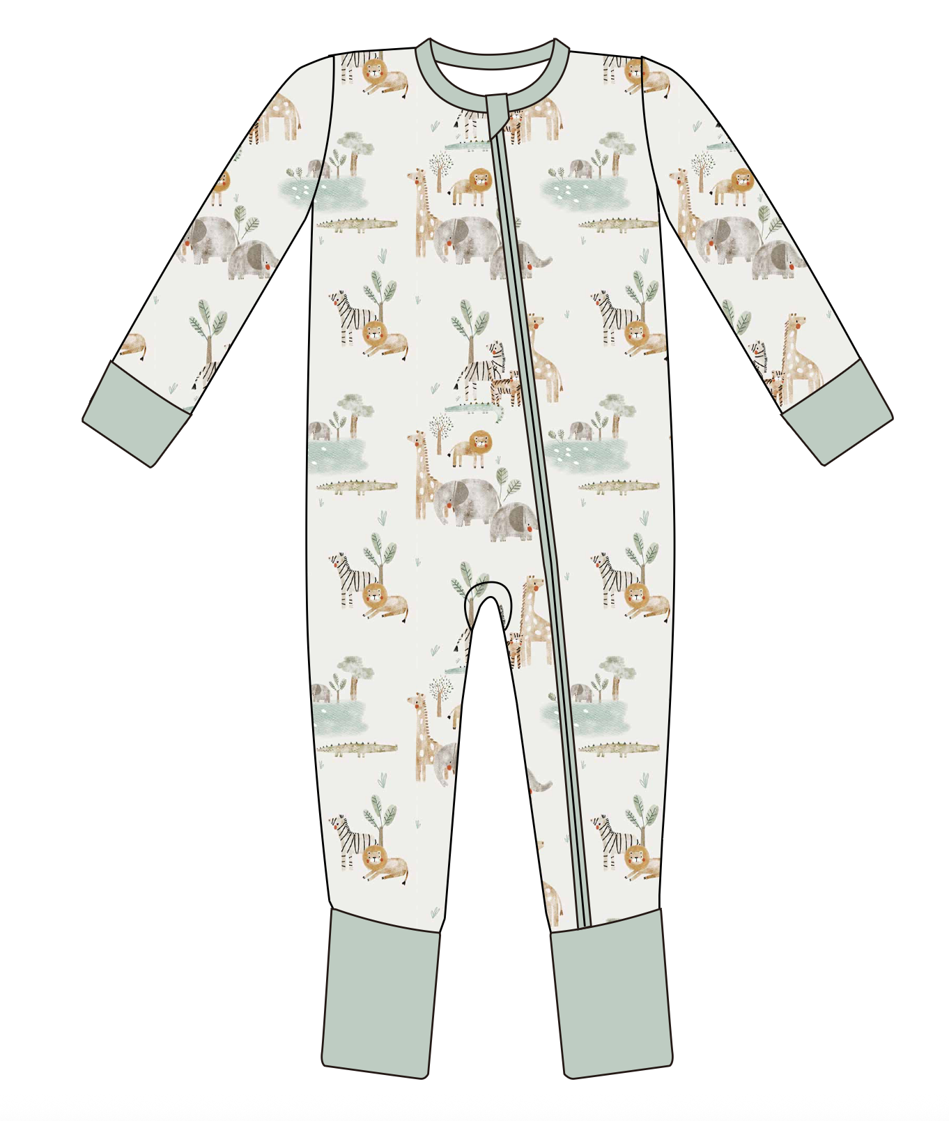 Pajamas - Soft Savannah Bamboo (0-3m)