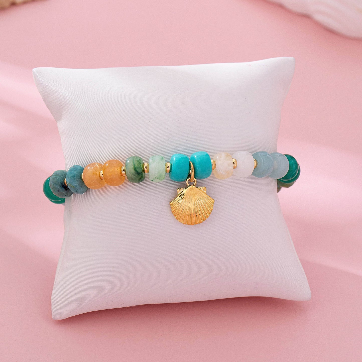 Bracelet - Earth Tone Beaded Shell