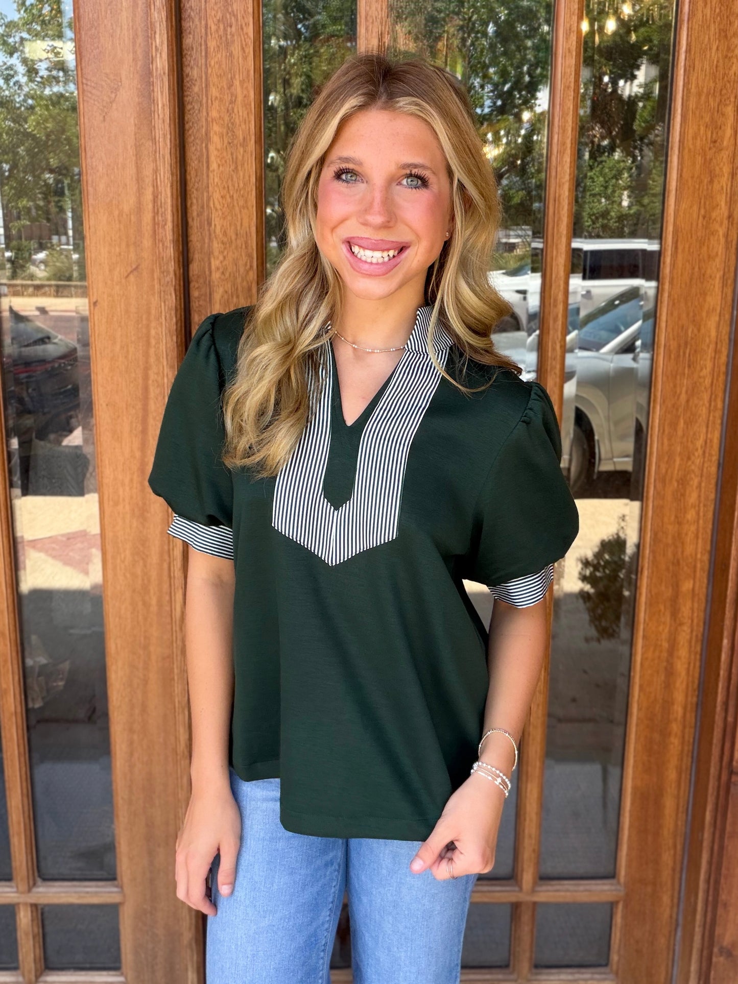 Blouse - Jodifl Evergreen Charm Contrast