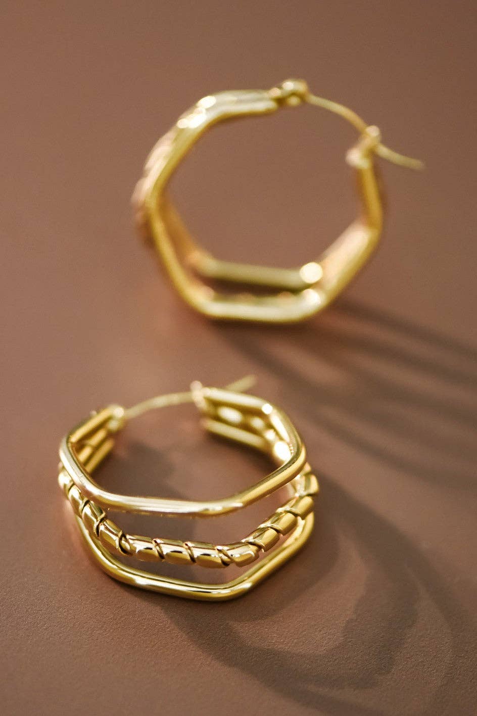 18K Gold Plated Cammy Hoop Earrings