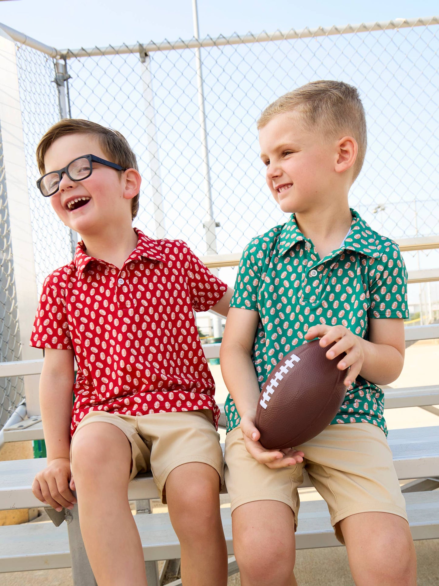 Shirt - Boys Varsity Green Football Polo