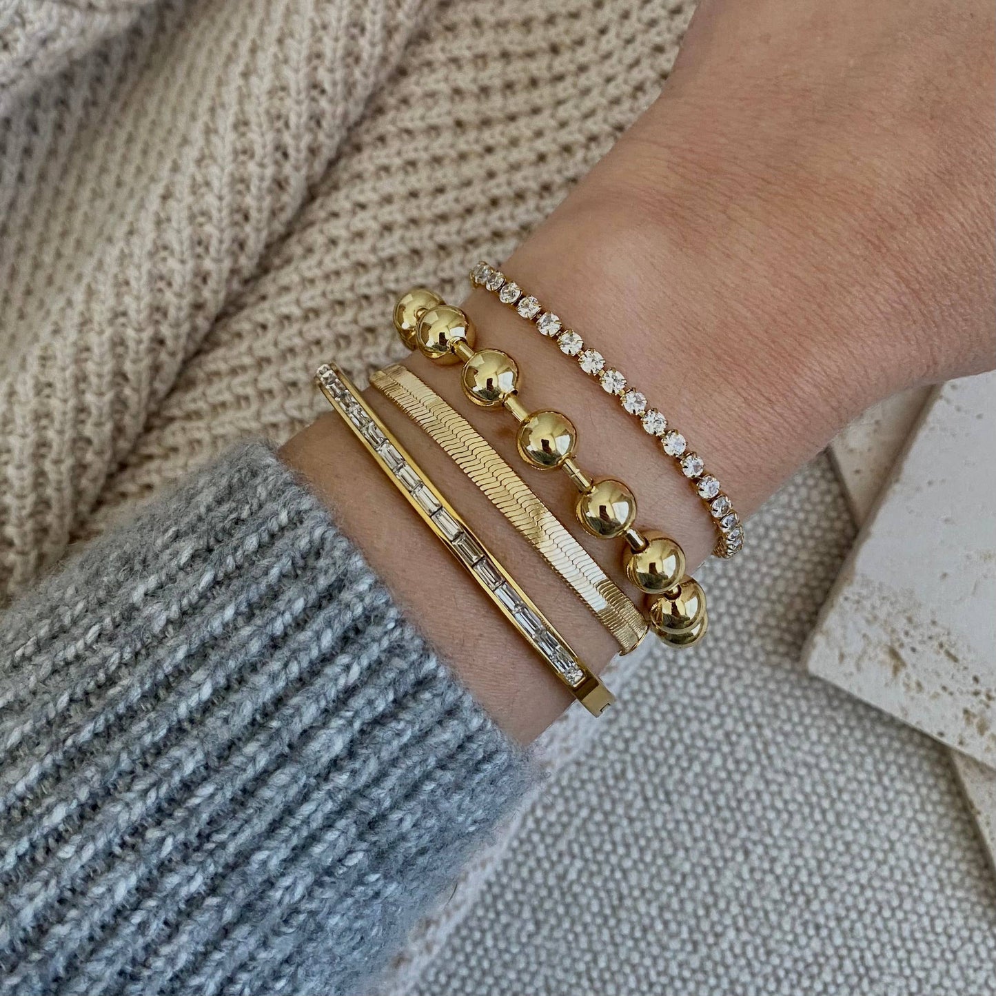 Bracelet - Military Satellite Chain Beaded
