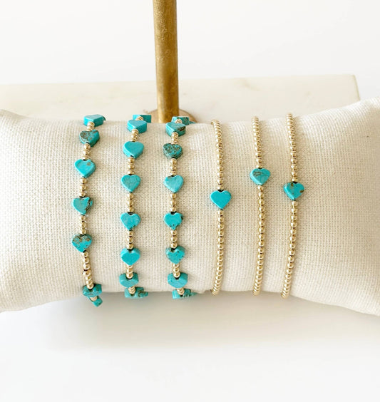 Bracelet - Pippa Turquoise Multi Heart