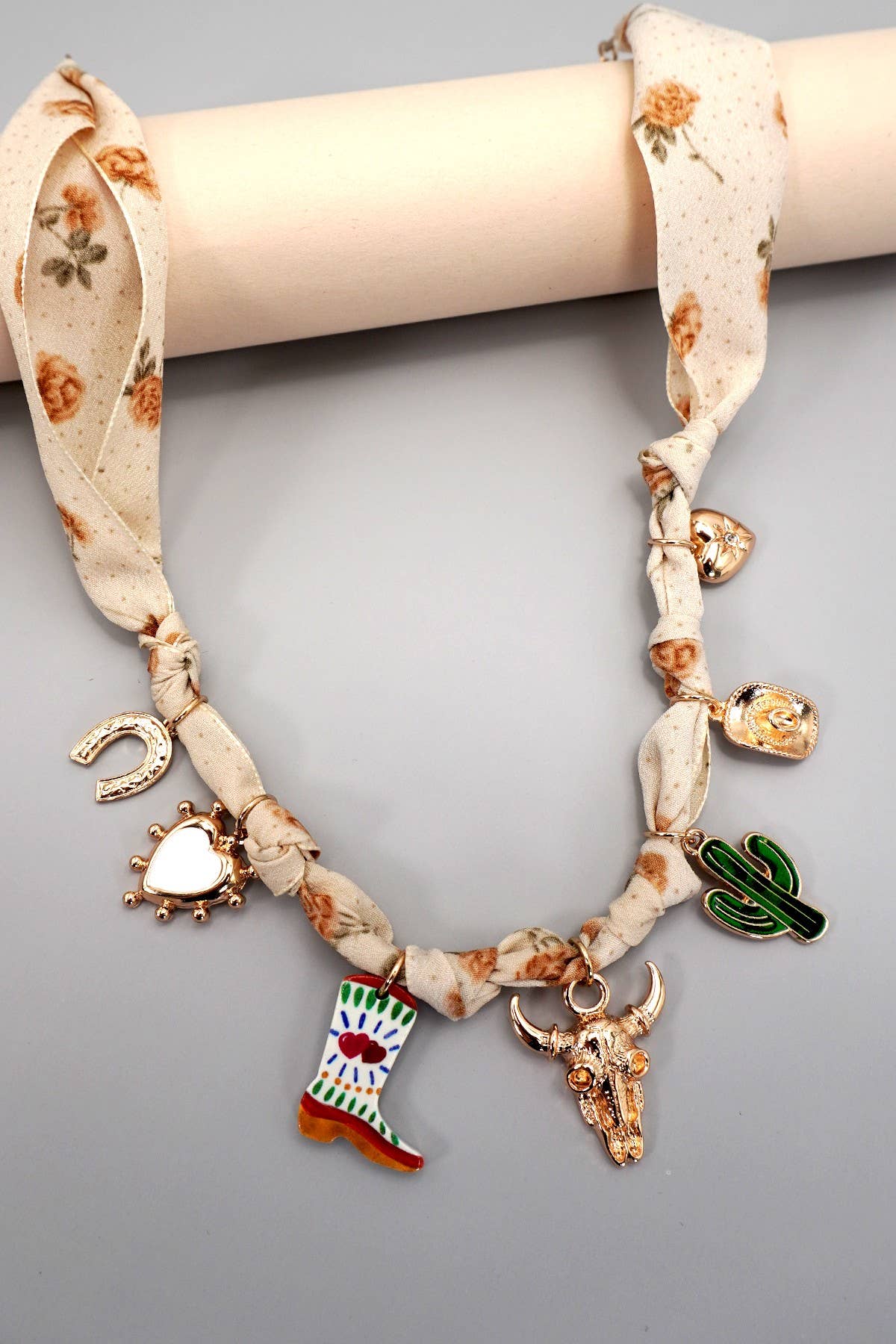 Necklace - Boot Cactus Scarf Charm