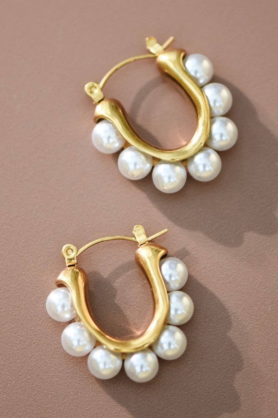 18K Gold Plated Pearl Pop Earrings