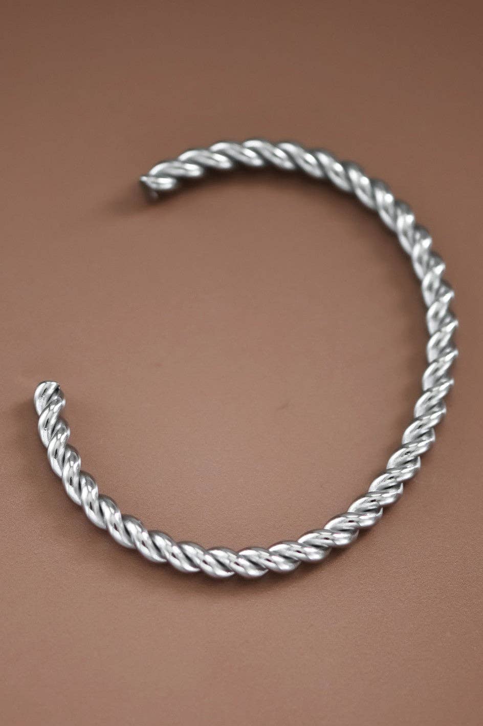 Cuff Bracelet - Twisted Silver Tone