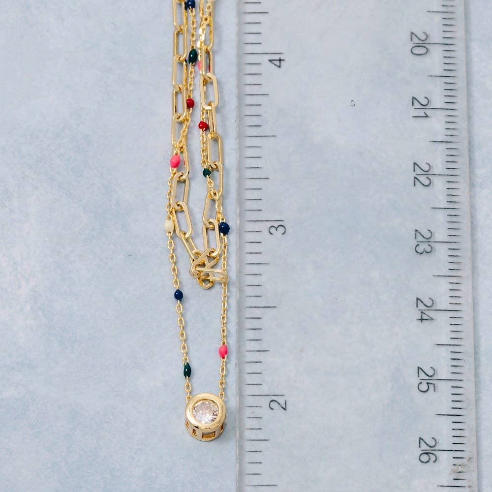 Gold Dipped Multi Pendant Layered Necklace
