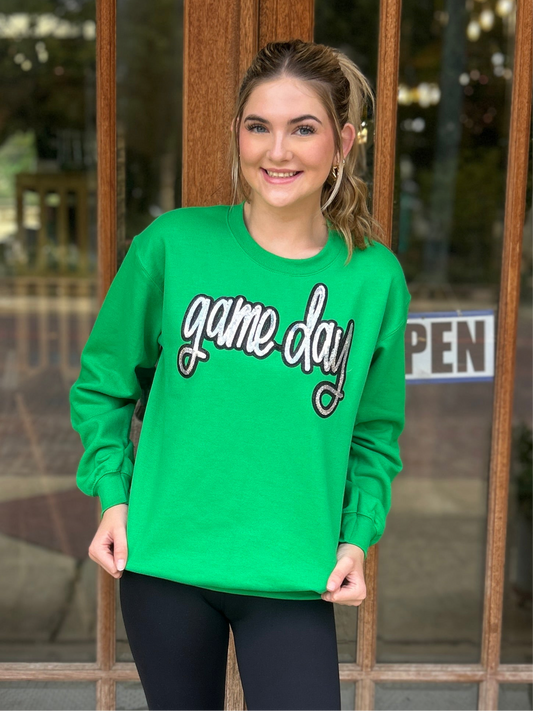 Tops | Sweatshirt Game Day Sequin Kelly Green