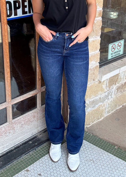 Bottoms | Vervet Jeans Dark Blue High Rise Bootcut
