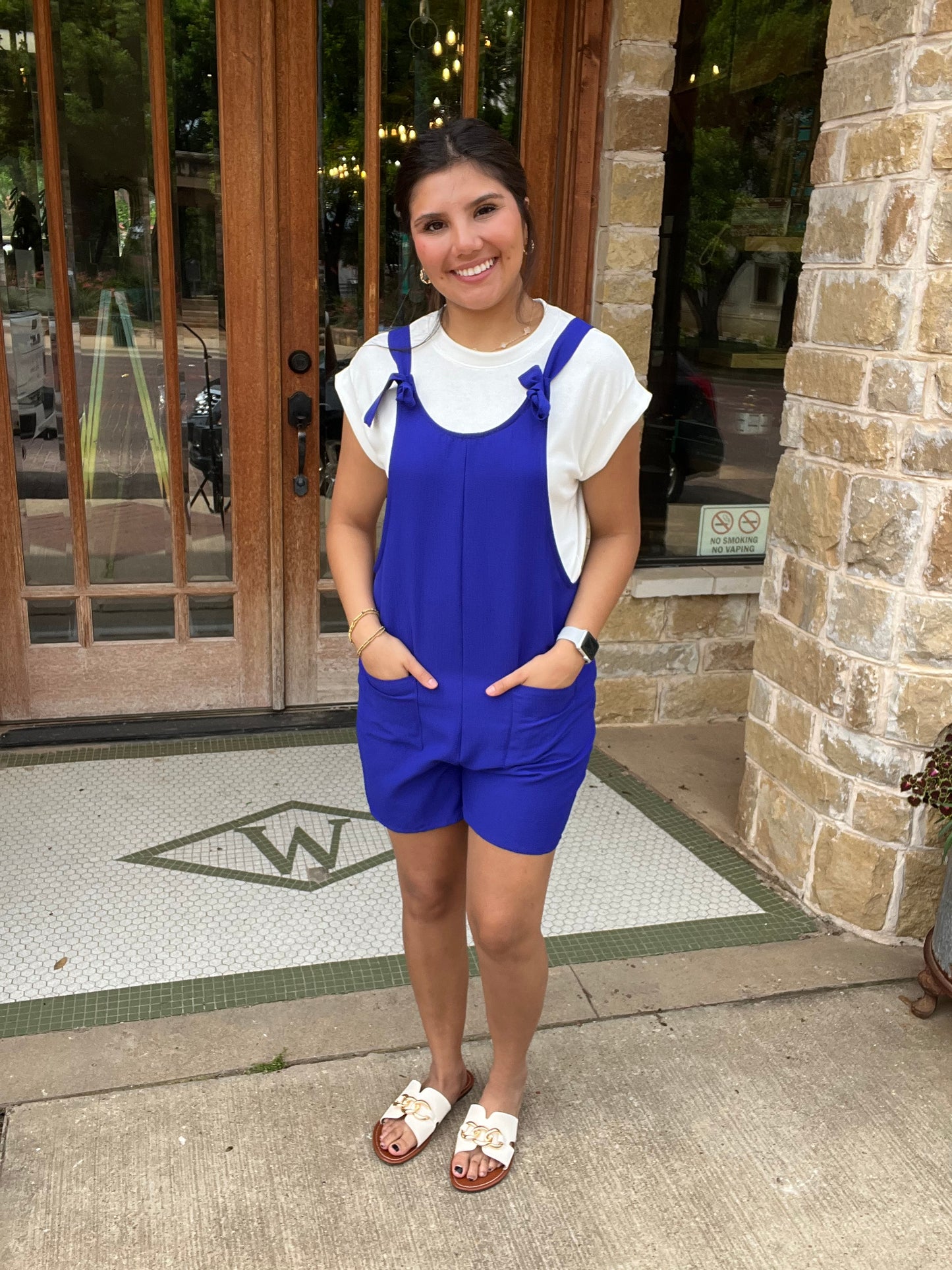 Royal Blue Solid Color Romper