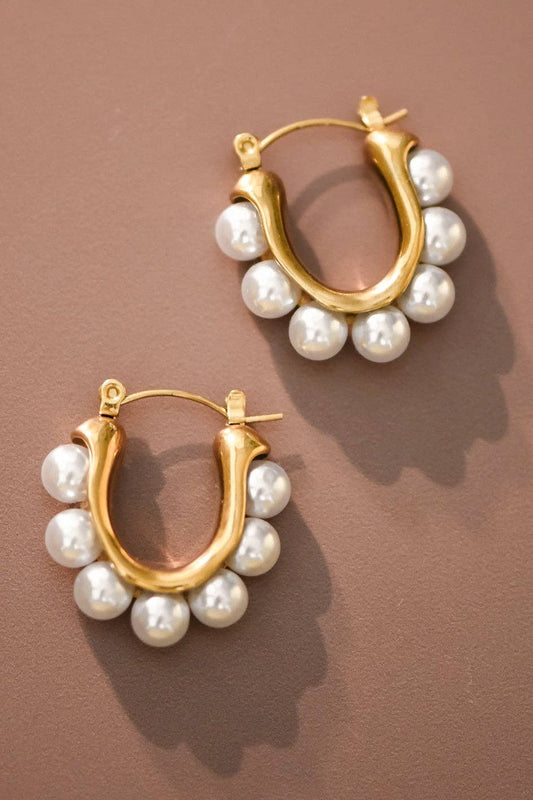 18K Gold Plated Pearl Pop Earrings