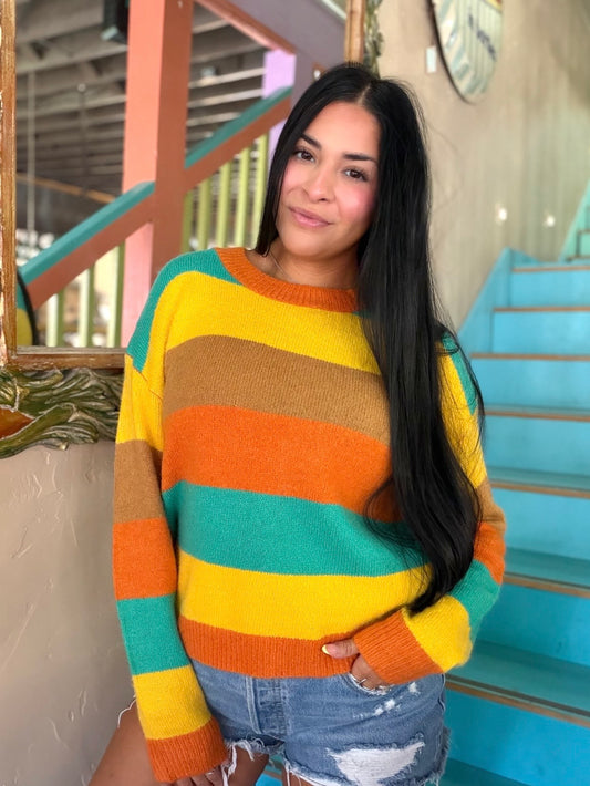 Sweater - Autumn Glow Colorblock