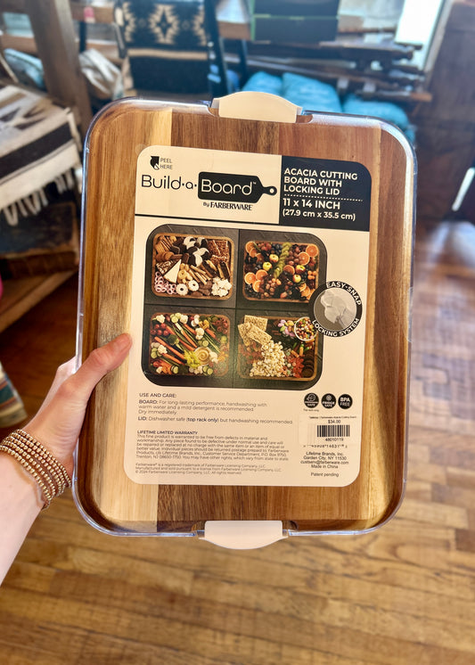 Tabletop | Farberware Acacia Cutting Board W White Handles