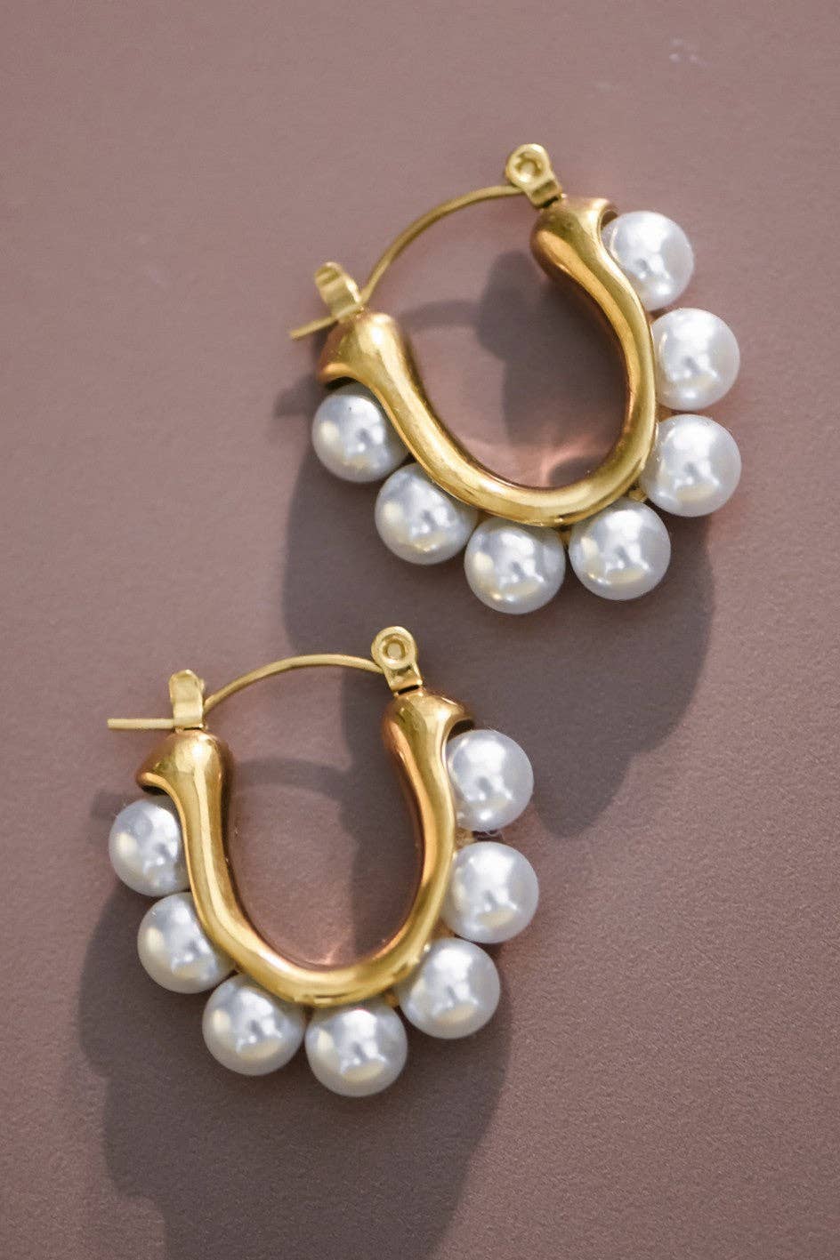 18K Gold Plated Pearl Pop Earrings