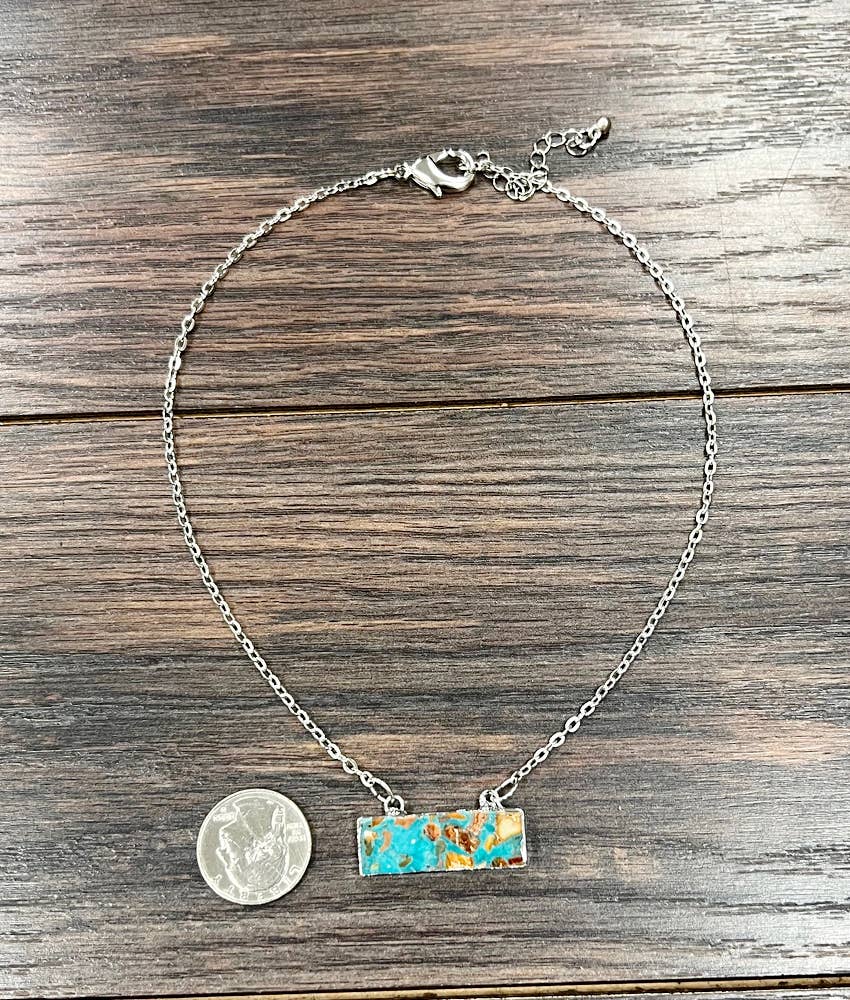 Necklace - Bar Gemstone Necklace