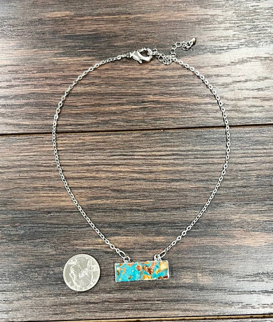 Necklace - Bar Gemstone Necklace