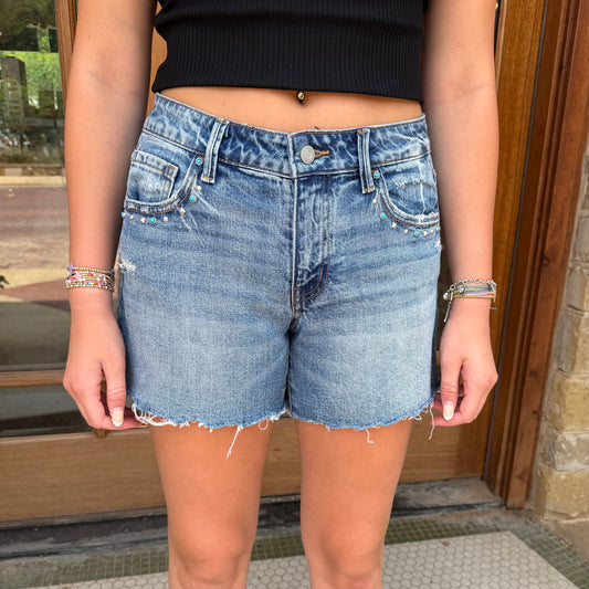 Vervet Shorts - Holly Studded Mid Rise