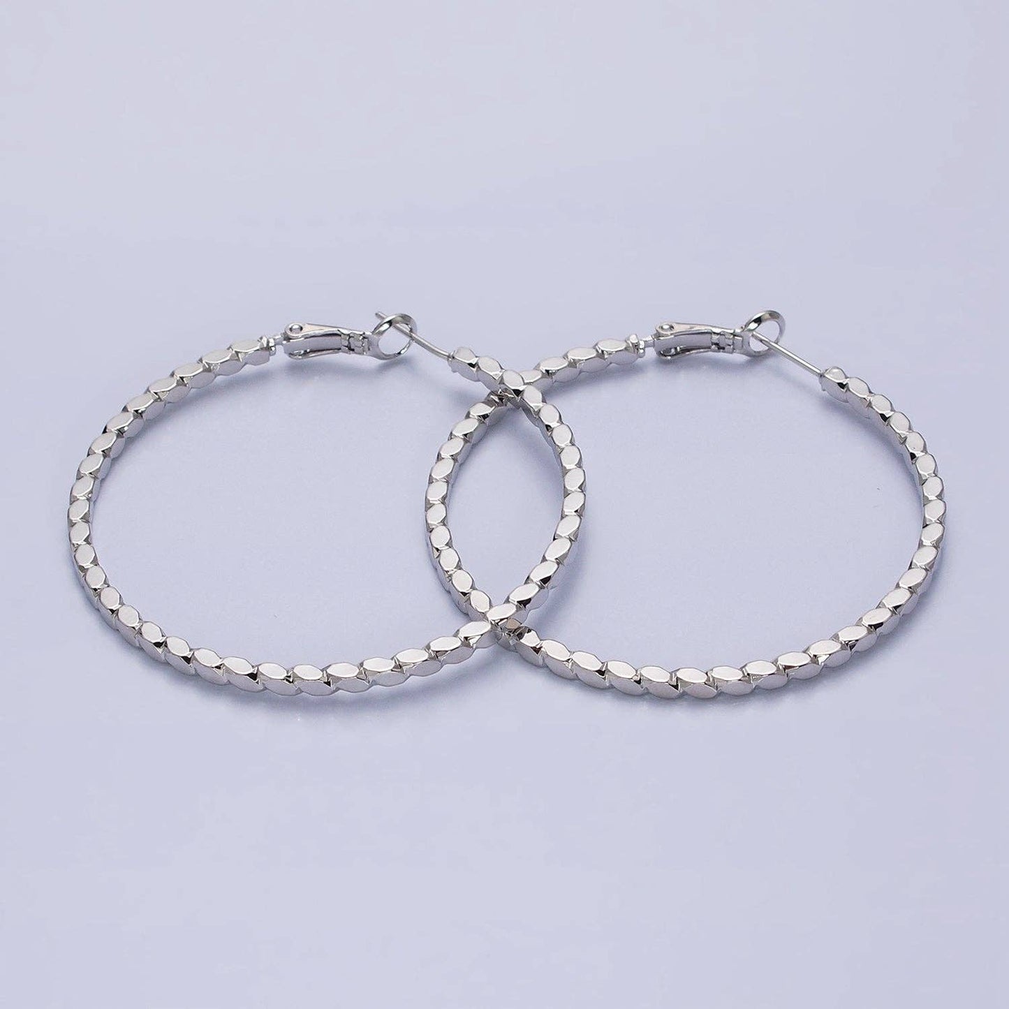 Gold Filled Oval Textured Geometric Hoops GOLD