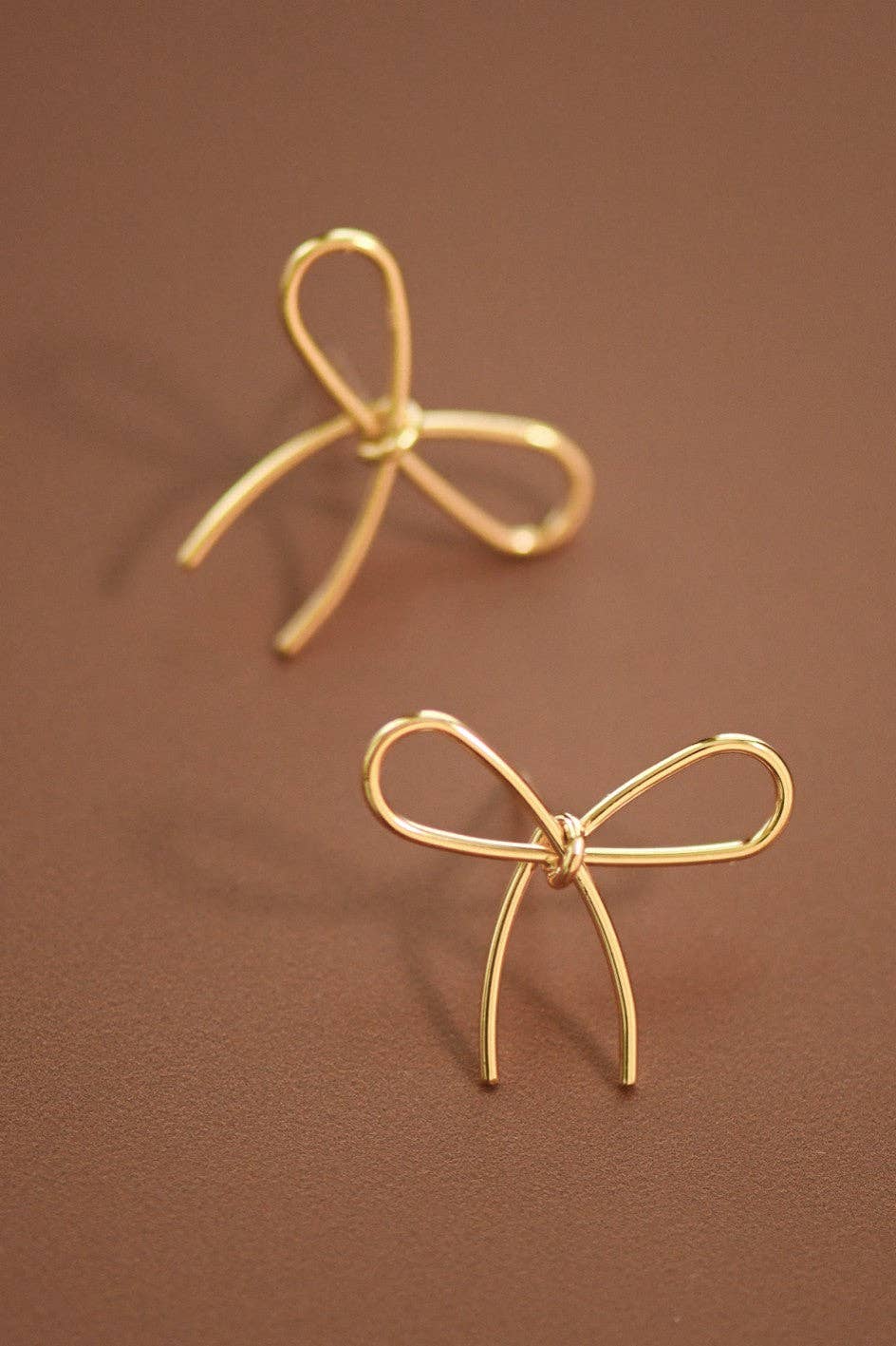 Earrings - Trendy Gold Bow Knot Stud