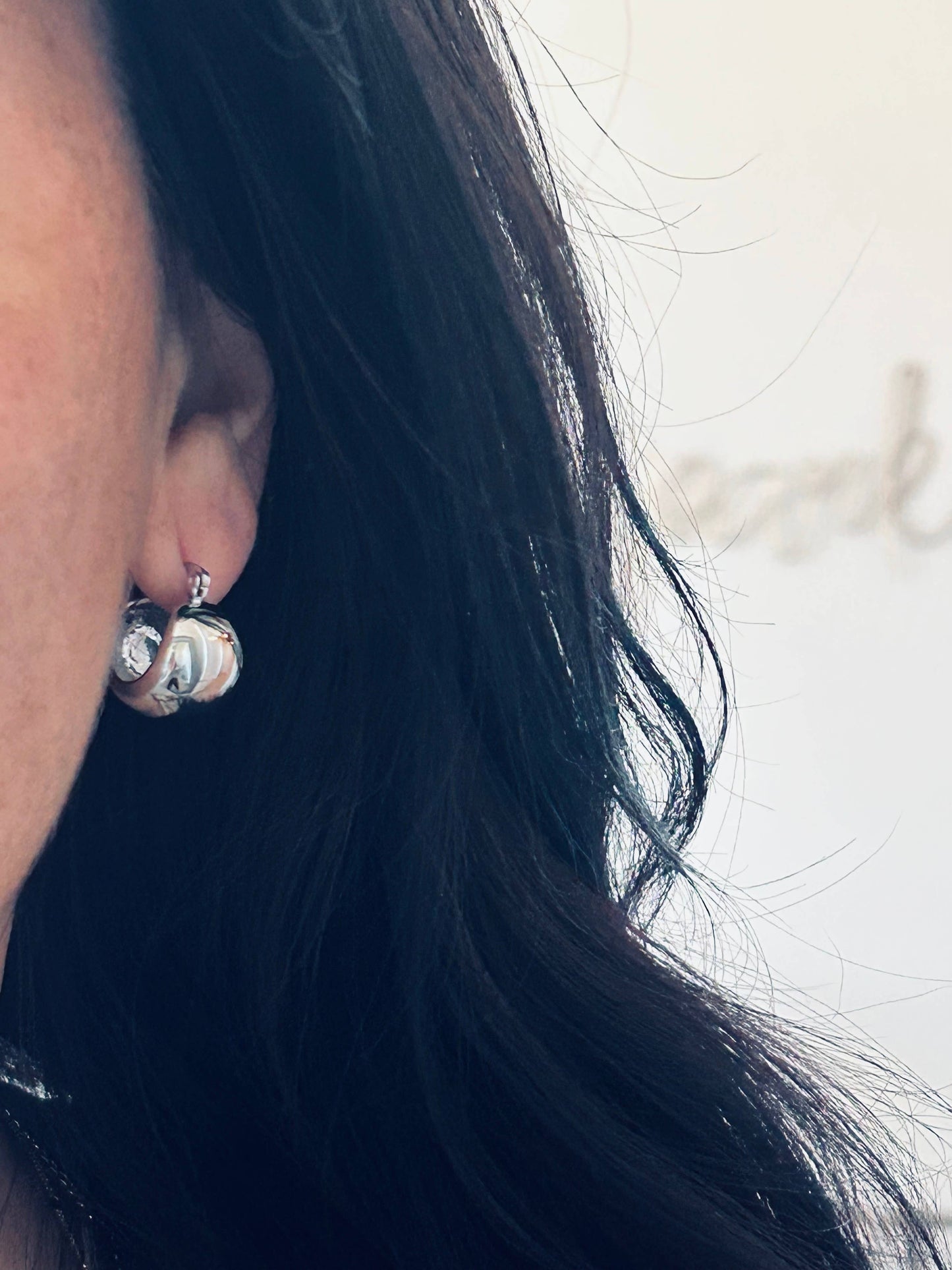 Earrings - Silver Rhodium Chunky Hoop