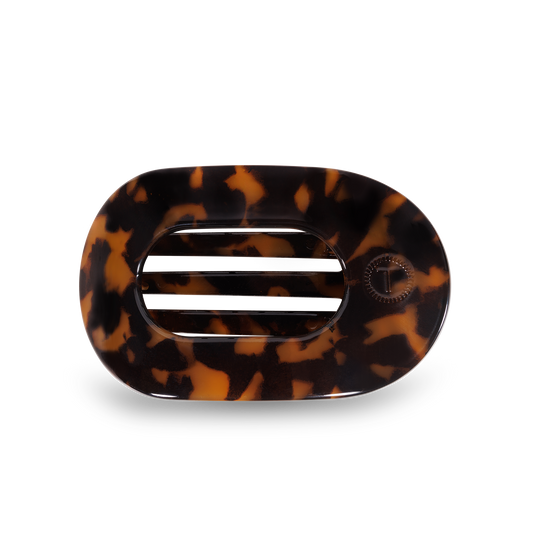 Teleties Small Round Flat Hair Clip - Tortoise