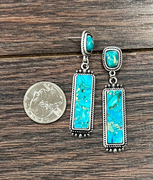 Earrings - Western Rectangle Drop