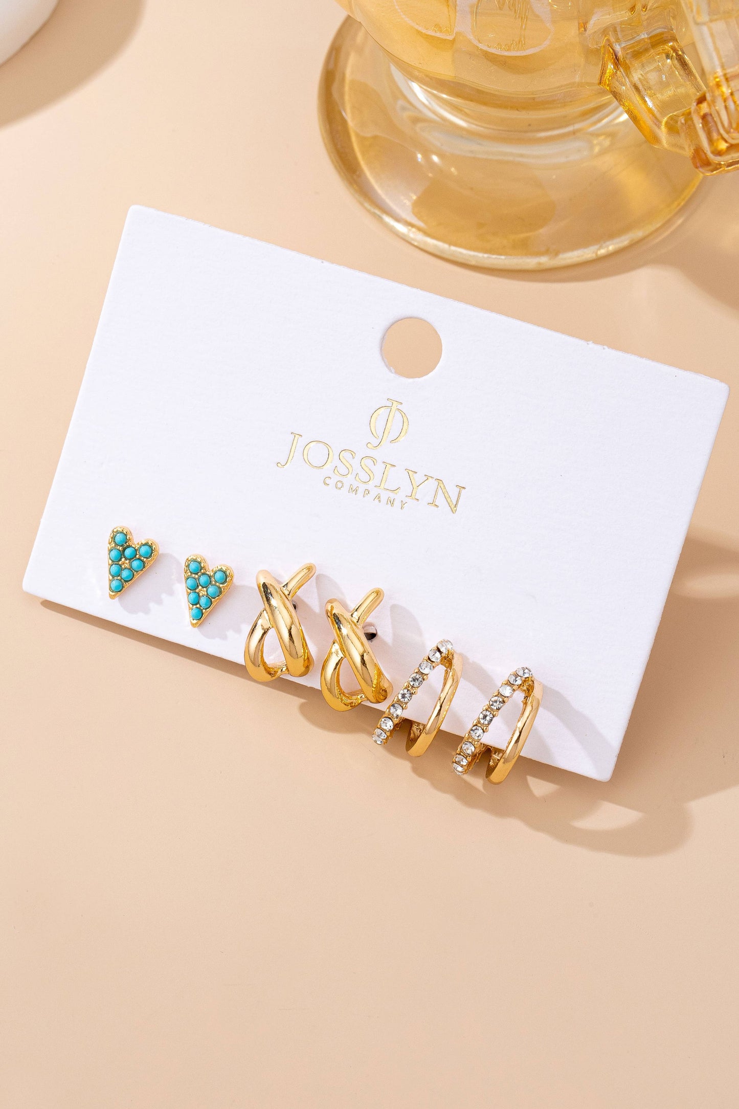 Earrings - Turquoise & Crystal Set