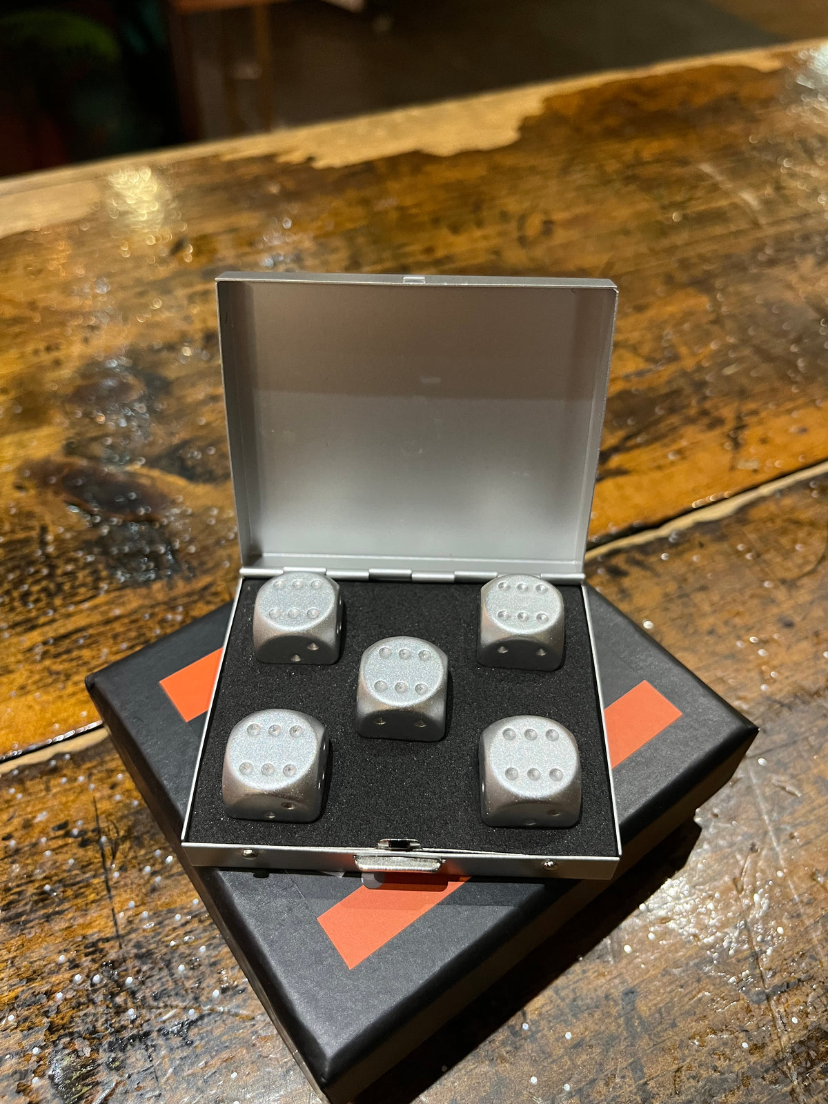 Men&#39;s Gifts | Men&#39;s Brushed Stainless Dice Set