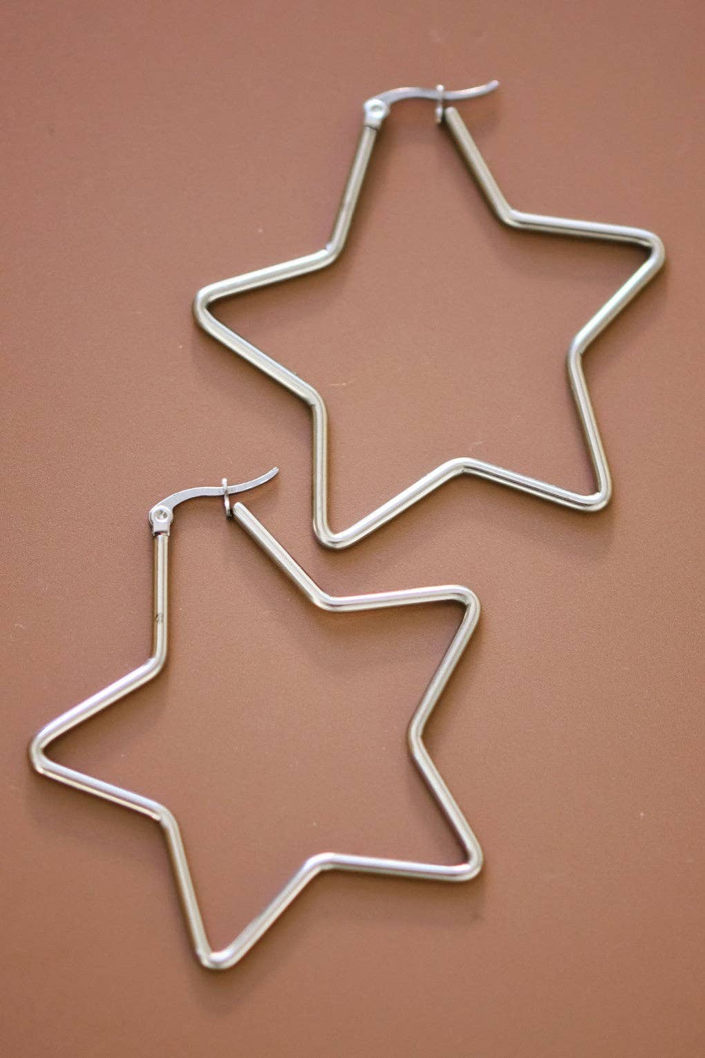 Earrings - Silver Star Hoop