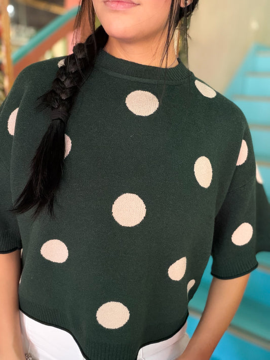 Sweater - Polka Dot Hunter Round Neck
