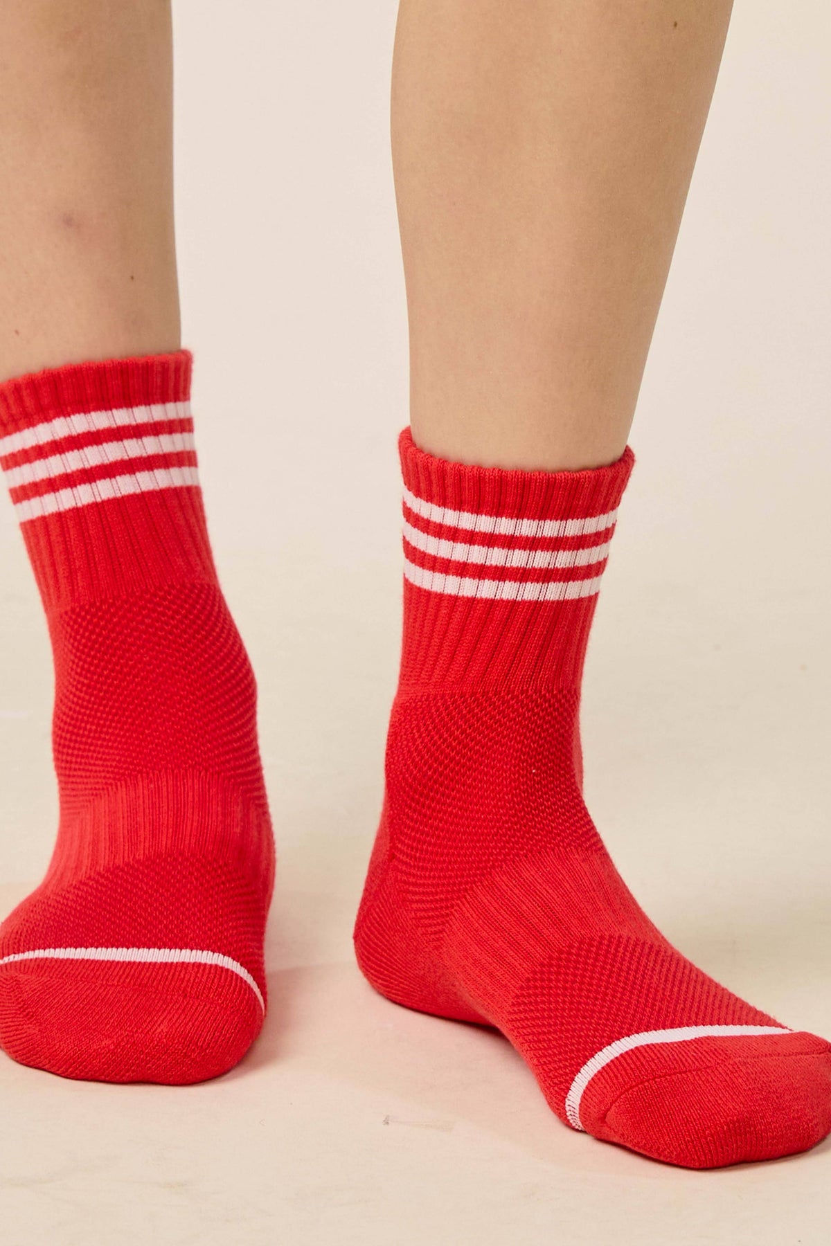 Socks - Red Triple Ring Crew