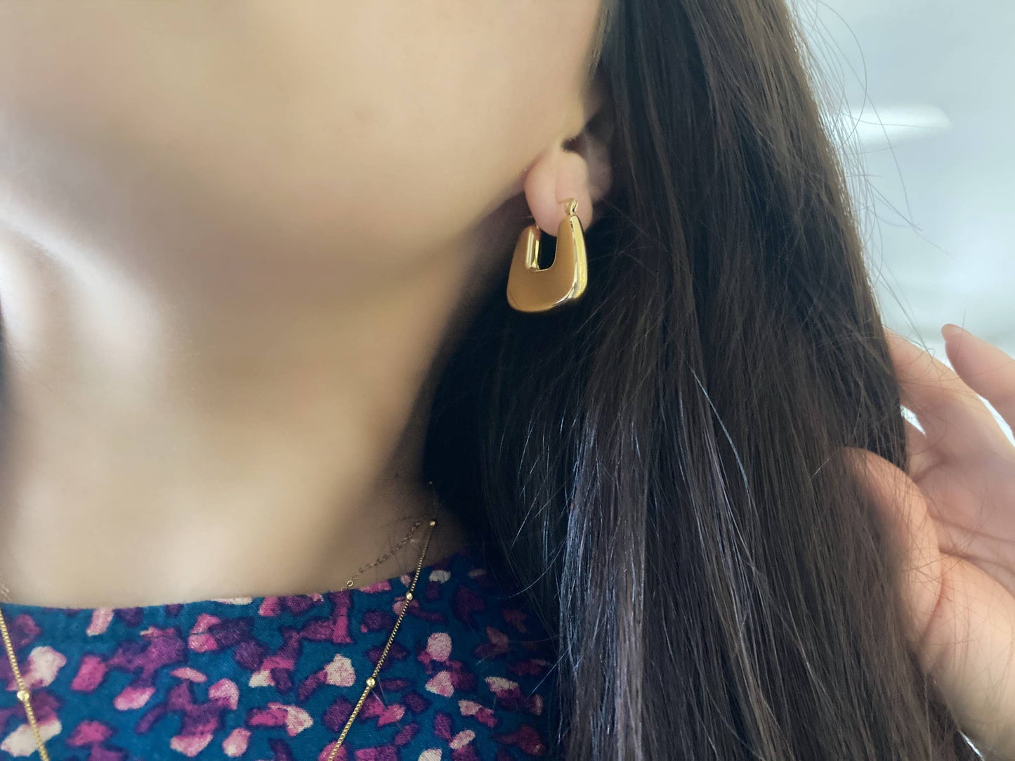 Earrings - Classy Gold Chunky Hoop