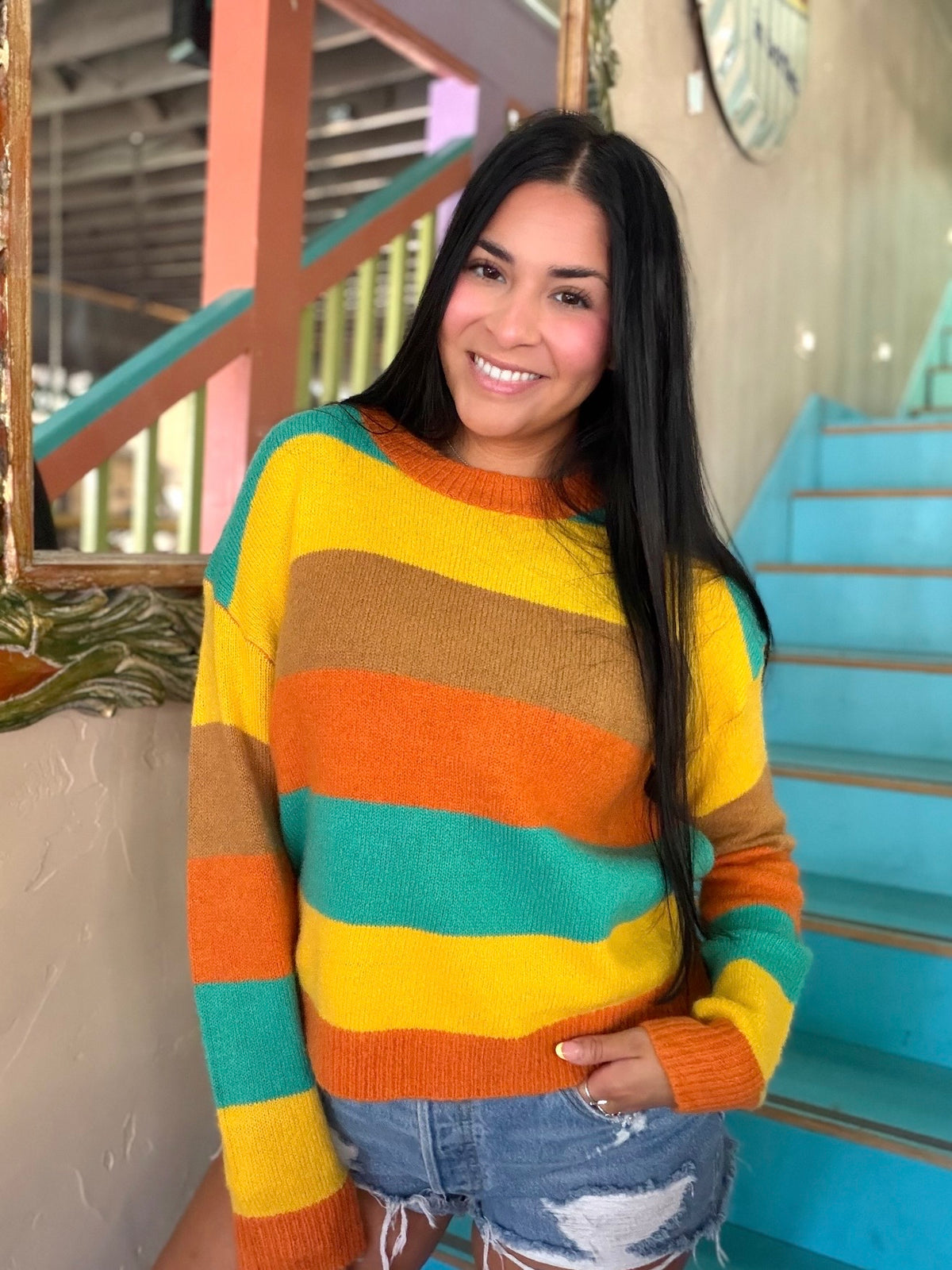 Sweater - Autumn Glow Colorblock