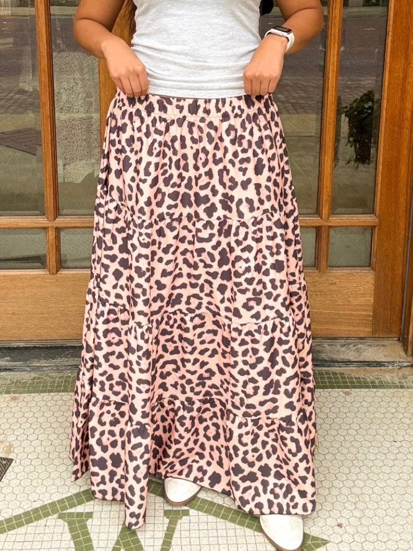 Skirt - Tiered Leopard Maxi