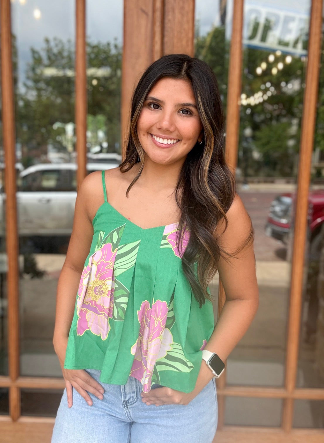 THML Top - Floral Print Pleated