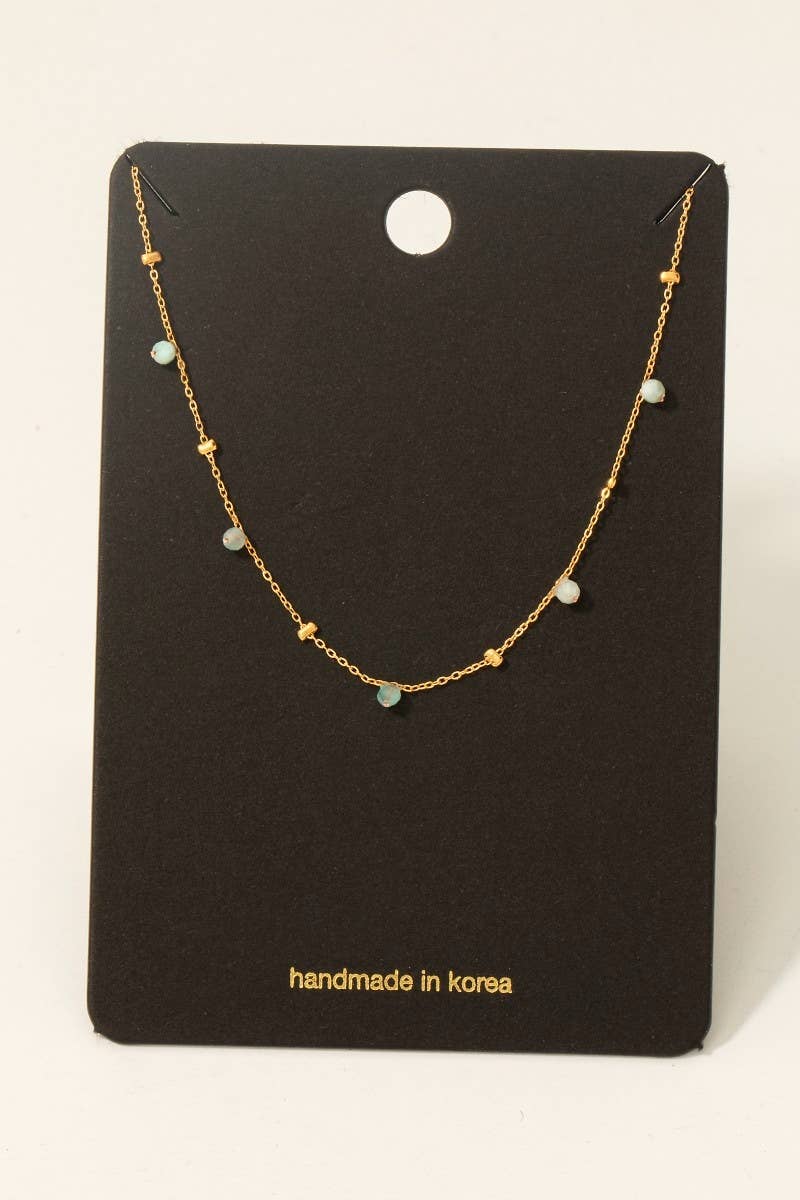 Dainty Mix Bead Charm Necklace