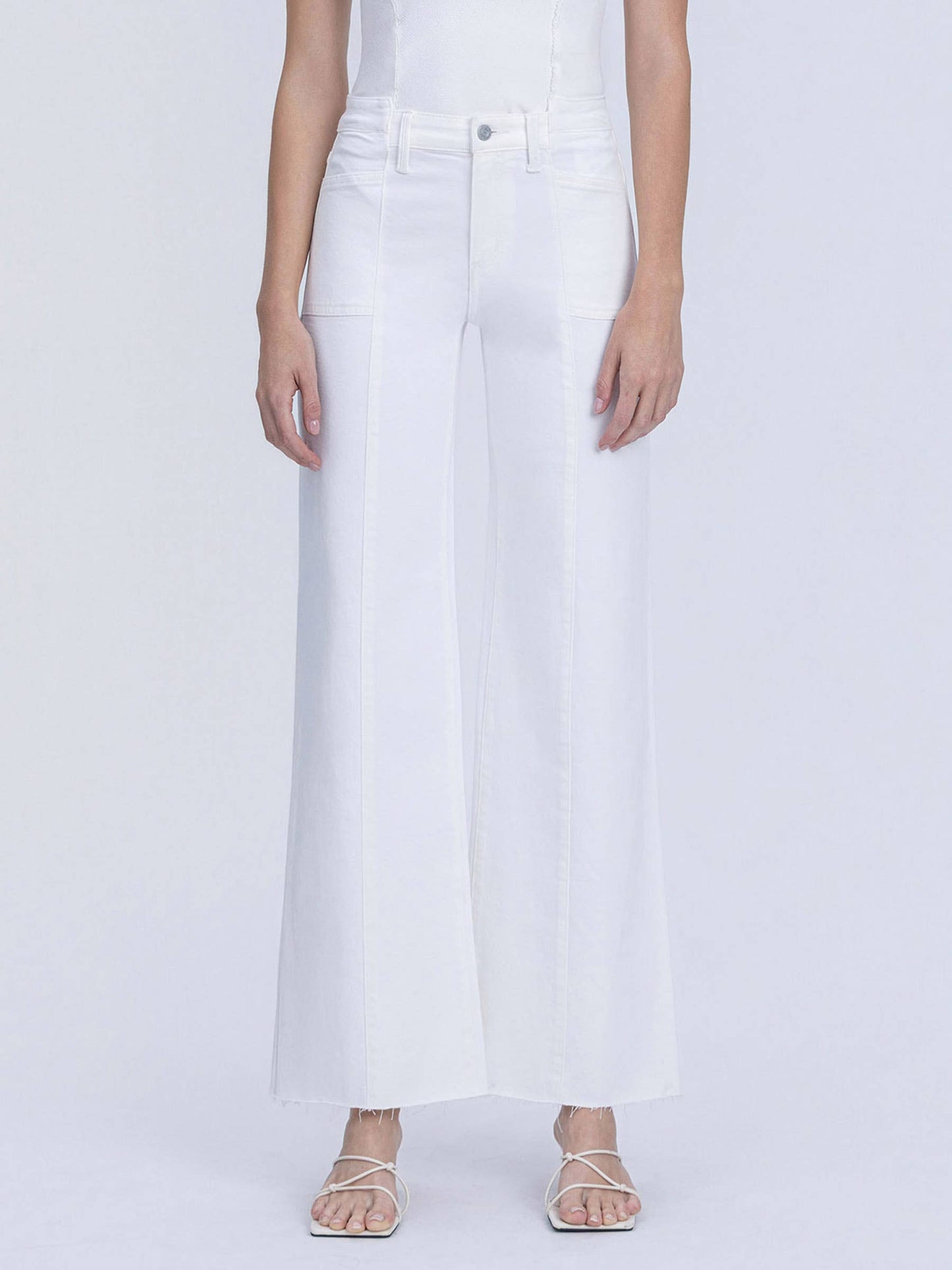 Vervet White High Rise Wide Jeans