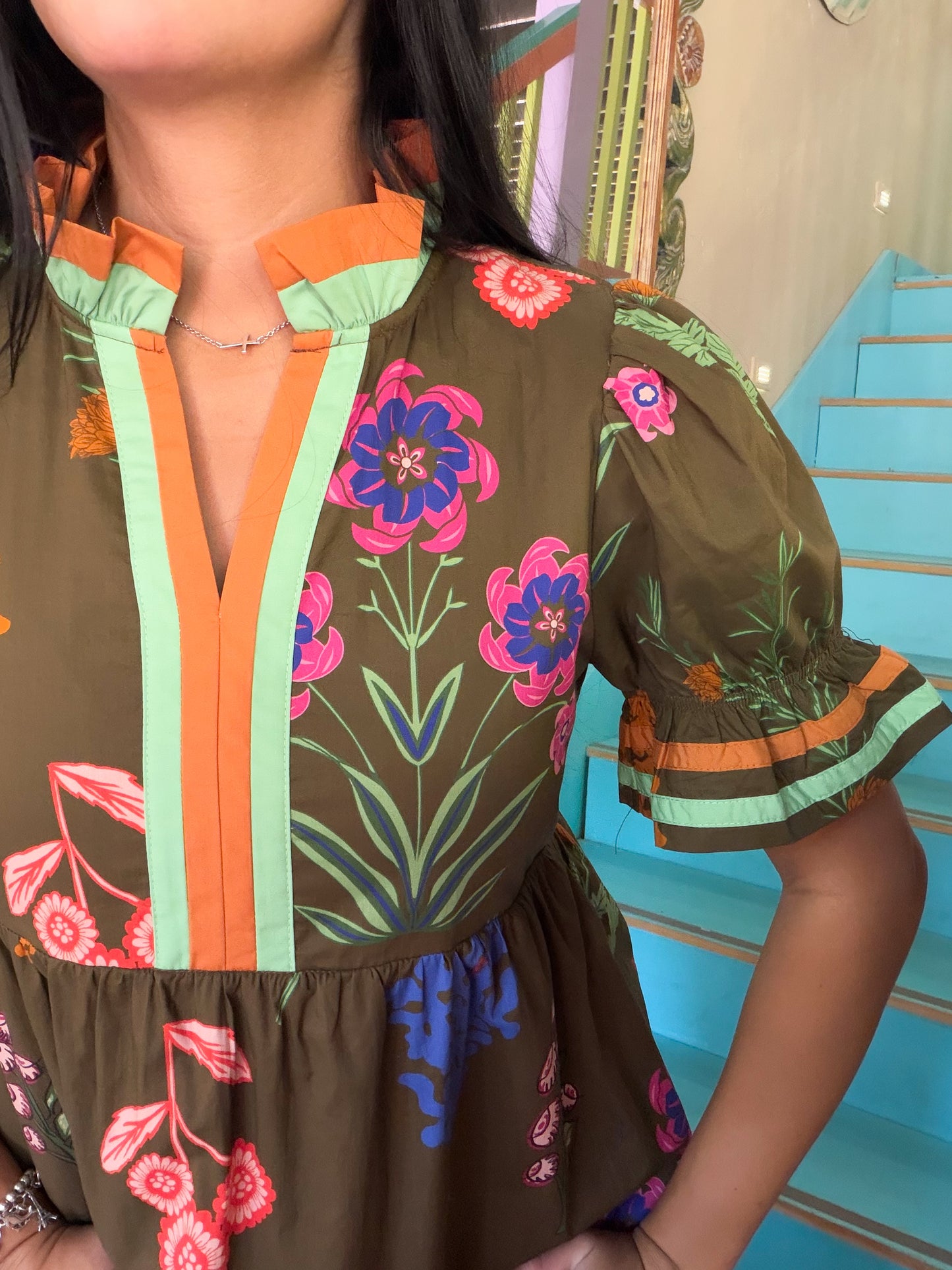 Dress - Jodifl Brown Wildflower Maxi