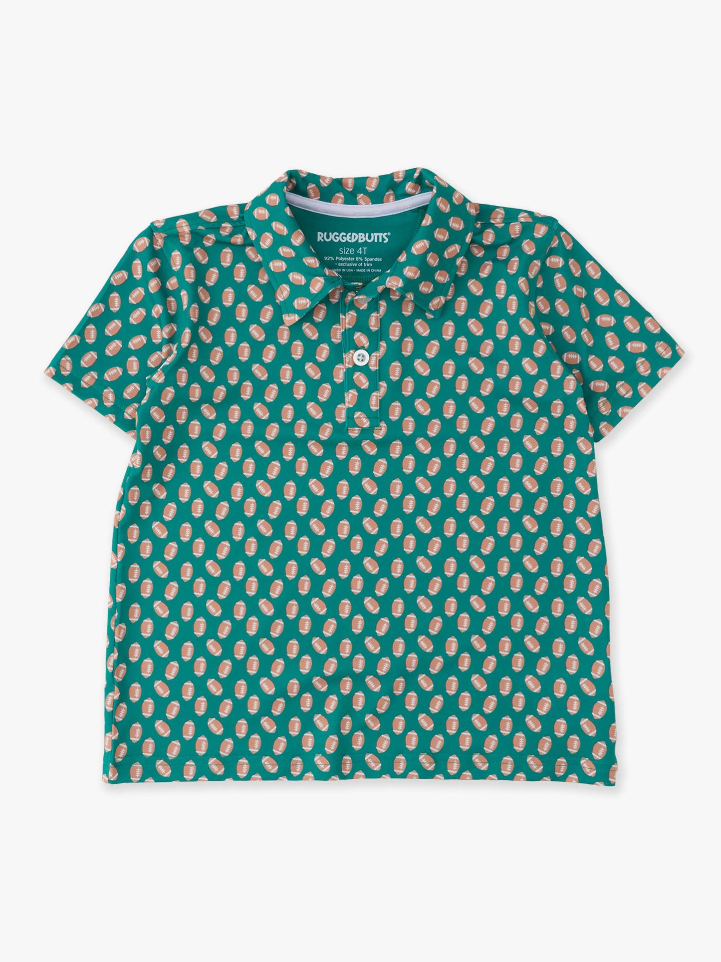Shirt - Boys Varsity Green Football Polo