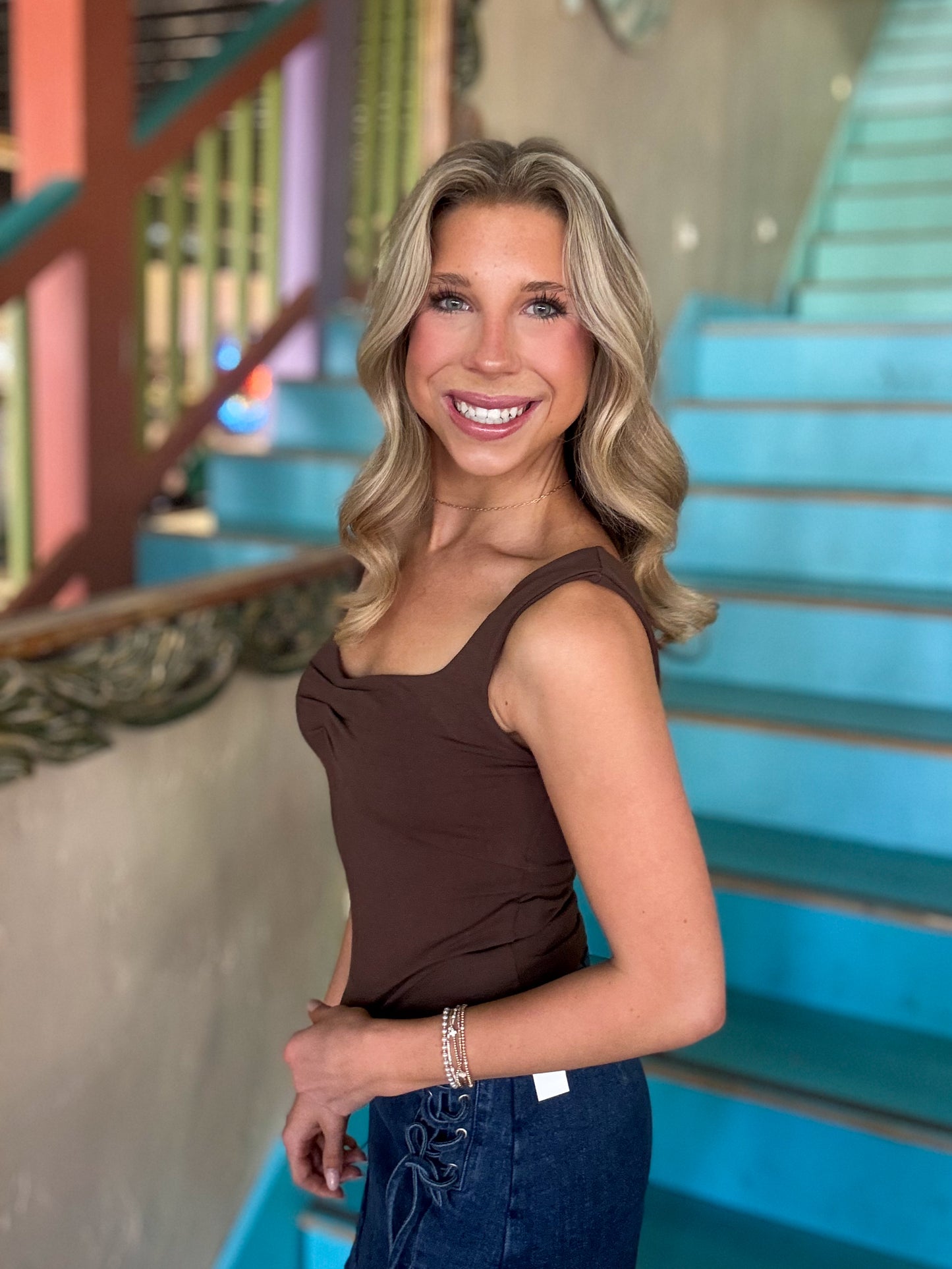 Espresso Low Back Tank Top